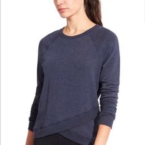 Athleta Criss Cross Sweatshirt in Navy Heather